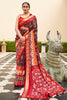 Alluring Brown And Orange Patola Silk Saree