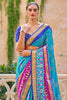 Alluring Sky Blue Patola Silk Saree