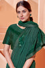 Unique Green Lycra Saree with Thread and Sequins Embroidery Work