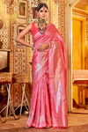 Punch Pink Cotton Silk Saree With Zari Weaving