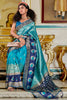 Cerulean Blue Banarasi Silk Saree With Zari Weaving