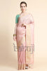 Poetry Pink Tissue Silk Zari Woven Saree With Green Blouse