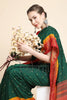 Shamrock Green Soft Paithani Saree With Work Blouse
