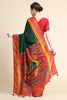 Shamrock Green Soft Paithani Saree With Work Blouse