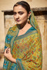 Brasso Silk Corn Yellow And Sky color saree with Work Blouse