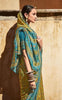 Brasso Silk Corn Yellow And Sky color saree with Work Blouse