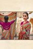 Adorable Multy Color Brasso Silk saree with Work Blouse