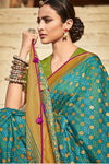 Morpinch Color multy Design Brasso Silk saree with Work Blouse