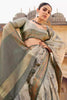 Beauteous Abalone Grey Printed Saree With Weaving Border