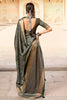 Stunning Slate Grey Printed Saree With Blouse