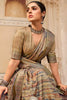 Gorgeous Tortilla Brown Printed Saree With Blouse