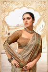 Gorgeous Tortilla Brown Printed Saree With Blouse