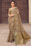 Gorgeous Tortilla Brown Printed Saree With Blouse