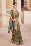 Gorgeous Army Green Printed Saree With Blouse