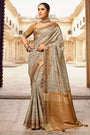 Exquisite Light Brown Printed Saree With Blouse