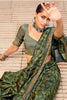 Exquisite Green Printed Saree With Blouse