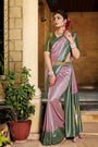 Purple Soft Silk Saree With Chaap Dying