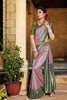 Purple Soft Silk Saree With Chaap Dying