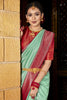Sea Green Soft Silk Saree With Chaap Dying