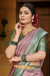 Wine Soft Silk Saree With Chaap Dying
