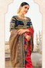 Stunning Hot Red Banarasi Silk Saree With Designer Blouse