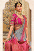 Stunning Cloud Grey Banarasi Silk Saree With Designer Blouse