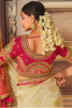 Gorgeous Cream Banarasi Silk Saree With Designer Blouse