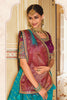 Exquisite Sky Blue Banarasi Silk Saree With Designer Blouse