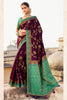 Enchanting Plum Purple Banarasi Silk Saree With Designer Blouse