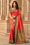 Alluring Red kanjivaram Silk Saree With Blouse