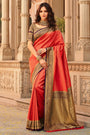 Alluring Red kanjivaram Silk Saree With Blouse