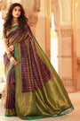 Alluring Byzantine Violet kanjivaram Silk Saree With Blouse
