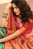 Gorgeous Teal Blue kanjivaram Silk Saree With Blouse