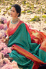 Gorgeous Teal Blue kanjivaram Silk Saree With Blouse