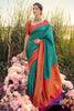 Gorgeous Teal Blue kanjivaram Silk Saree With Blouse