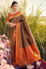 Alluring Pecan Brown kanjivaram Silk Saree With Blouse