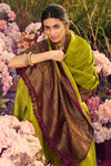 Captivating Lime Green kanjivaram Silk Saree With Blouse