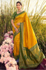 Stunning Yellow kanjivaram Silk Saree With Blouse