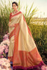 Captivating Cream kanjivaram Silk Saree With Blouse