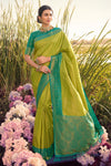 Alluring Pear Green kanjivaram Silk Saree With Blouse
