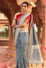 Grey Pure Sattin Paithani Saree