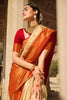 Shine Cream Banarasi Silk Saree With Beautiful Blouse