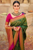 Latest Green Banarasi Silk Saree With Beautiful Blouse