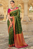 Latest Green Banarasi Silk Saree With Beautiful Blouse