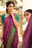 Purple Banarasi Silk Saree With Beautiful Blouse