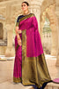 Shaded Hot Pink And Navy Blue Banarasi Silk Saree
