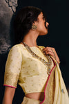 Beautiful Light Yellow Tissue Silk Saree