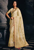 Beautiful Light Yellow Tissue Silk Saree