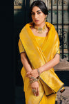 Shine Yellow Tissue Silk Saree
