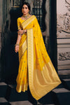 Shine Yellow Tissue Silk Saree